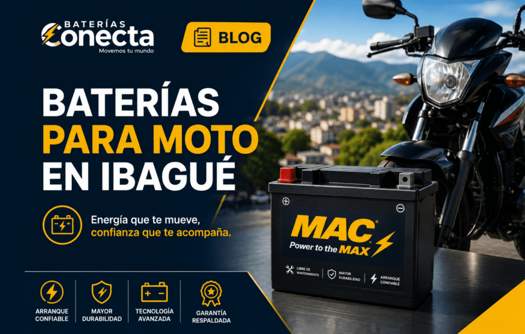 Baterías para moto en Ibagué. Baterías Conecta